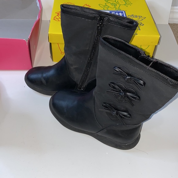 2 Pair Bundle - Dahlia Black Boots Kid’s Smart Fit Sz 9.5 / Navy Blue Boots Sz10 - Picture 5 of 9